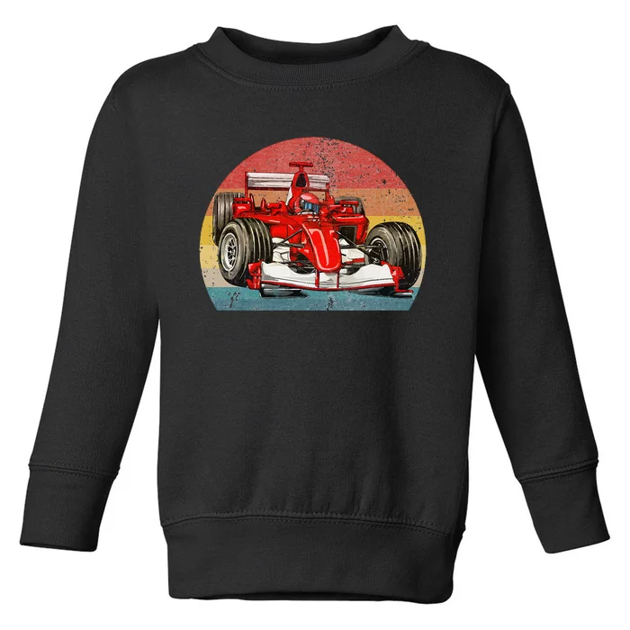 Retro Vintage Formula Racing Lovers Race Car Fan Toddler Sweatshirt