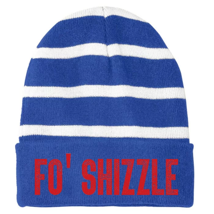 Retro Vintage Fo Shizzle Striped Beanie with Solid Band