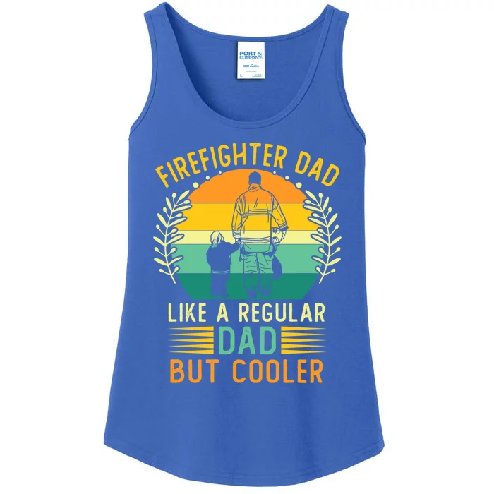 Retro Vintage Firefighter Dad Fathers Day Fire Daddy Cute Gift Ladies Essential Tank