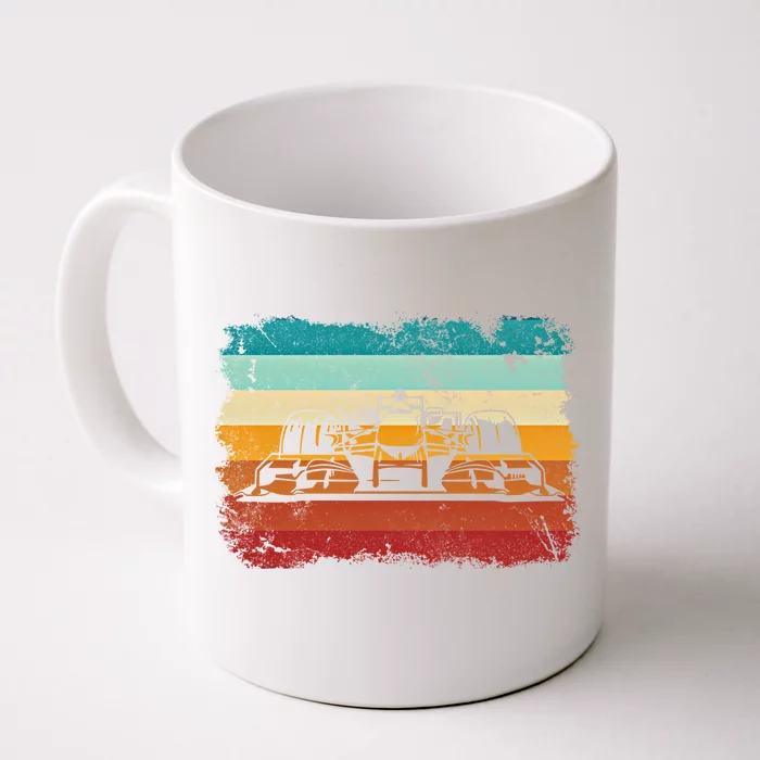 Retro Vintage Formula Racing Lovers Silhouette Race Car Fan Giftretro Vintage Fo Front & Back Coffee Mug