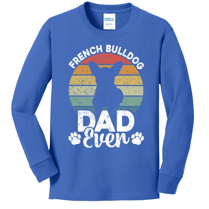 Retro Vintage French Bulldog Dad Ever Great Gift Fathers Day Gift Kids Long Sleeve Shirt