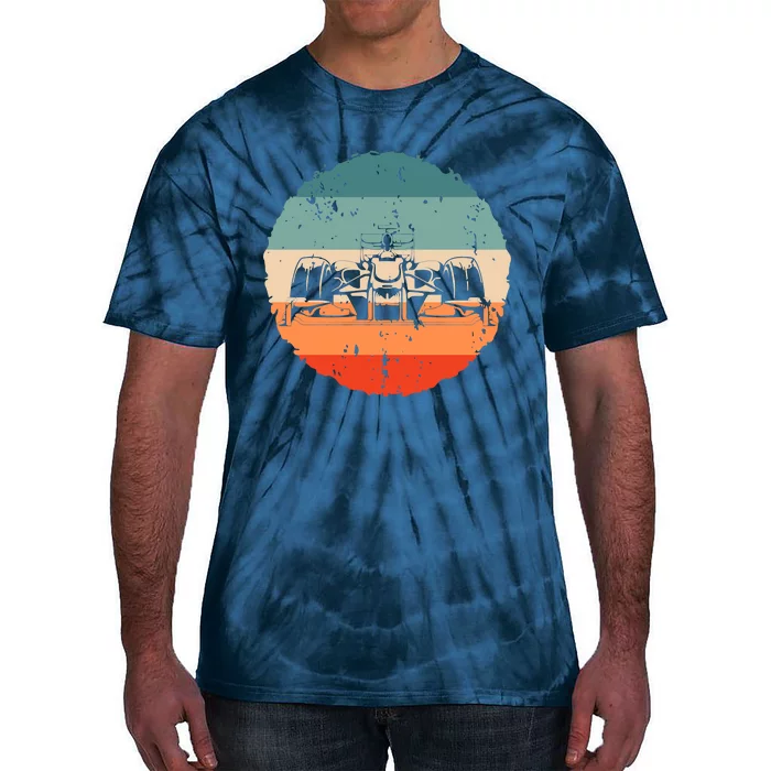 Retro Vintage Formula Racing Lovers Silhouette Race Car Fan Tie-Dye T-Shirt