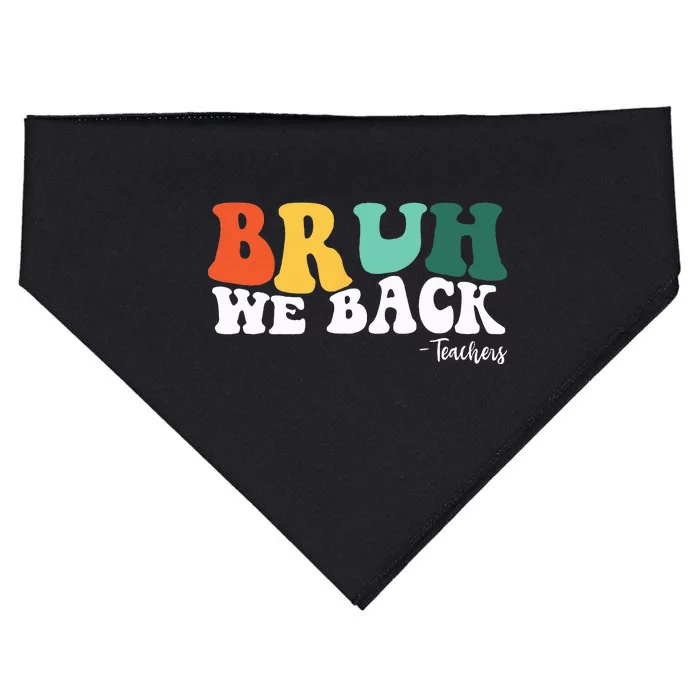 Retro Vibing First Day Of School For Groovy Students Teacher USA-Made Doggie Bandana