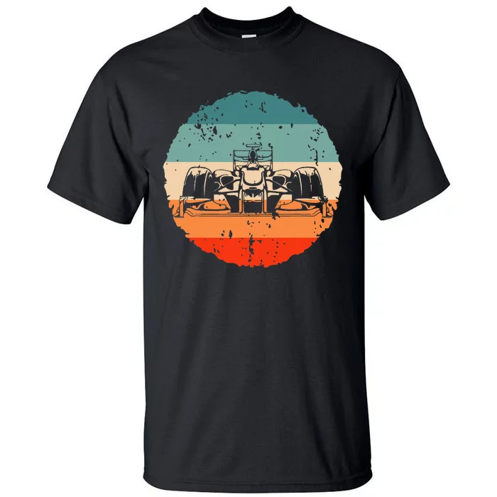 Retro vintage Formula Racing Lovers Silhouette Race Car fan Tall T-Shirt