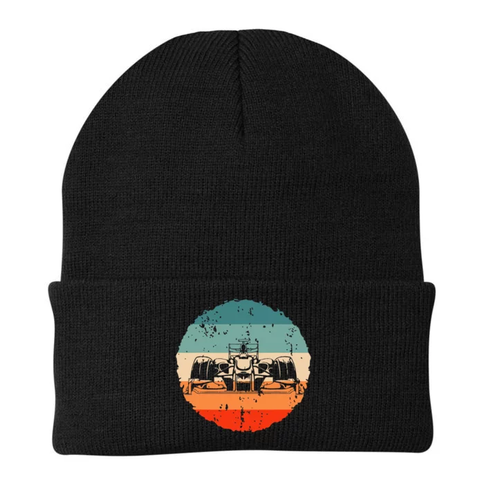 Retro vintage Formula Racing Lovers Silhouette Race Car fan Knit Cap Winter Beanie