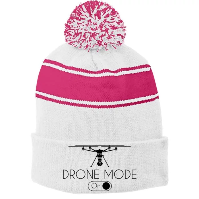 Retro Vintage Funny Drone Pilot Stripe Pom Pom Beanie