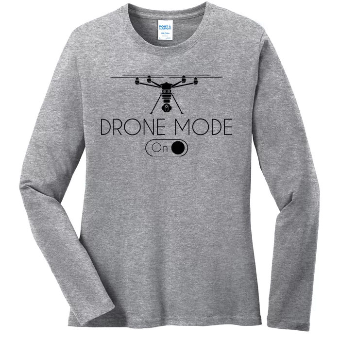 Retro Vintage Funny Drone Pilot Ladies Long Sleeve Shirt