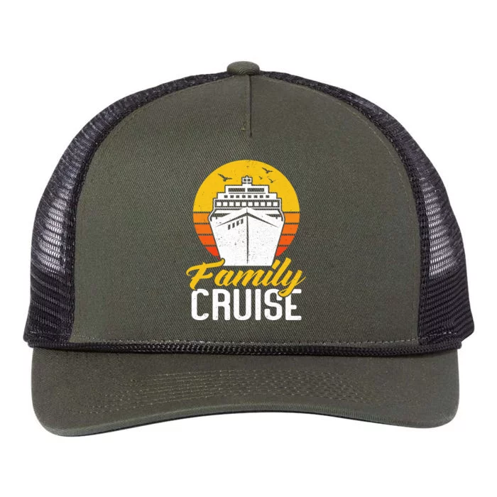 Retro Vintage Family Cruise Cruising Cruise Ship Gift Retro Rope Trucker Hat Cap