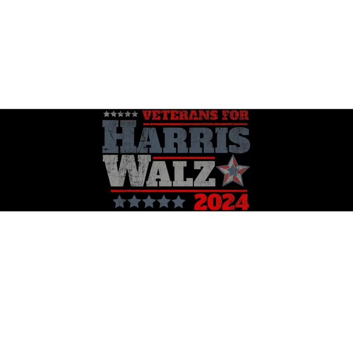 Retro Veterans For Kamala Harris Tim Walz 2024 Harris Waltz Bumper Sticker