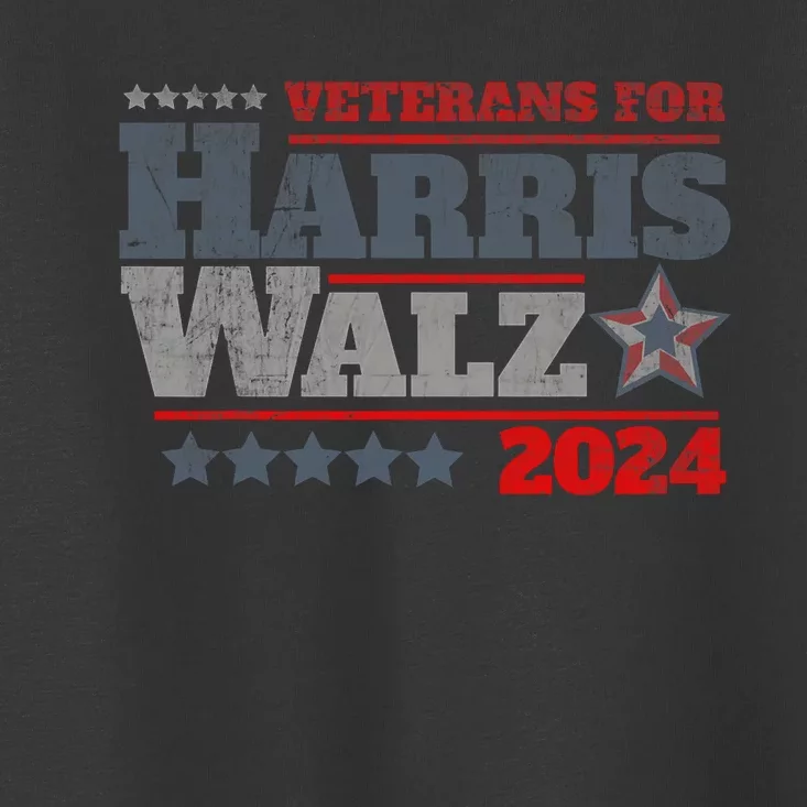 Retro Veterans For Kamala Harris Tim Walz 2024 Harris Waltz Toddler T-Shirt