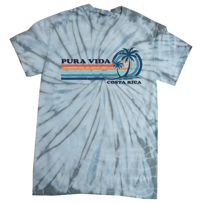 Retro Vintage Family Vacation Costa Rica Pura Vida Tie-Dye T-Shirt