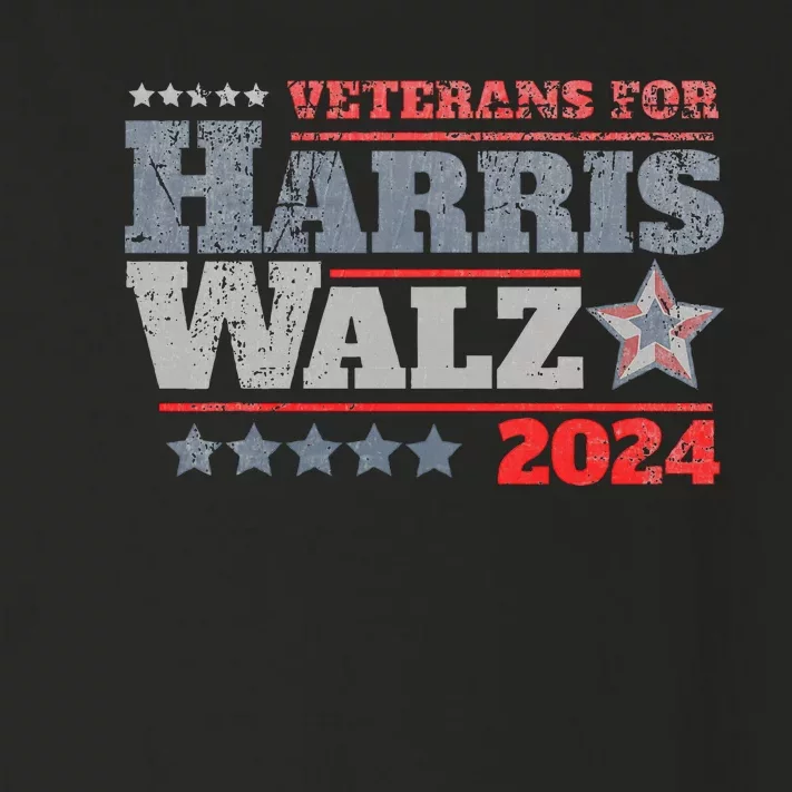 Retro Veterans For Kamala Harris Tim Walz 2024 Harris Waltz Toddler Long Sleeve Shirt