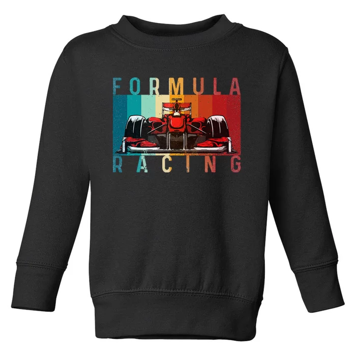 Retro Vintage Formula Racing Lovers Race Car Toddler Sweatshirt