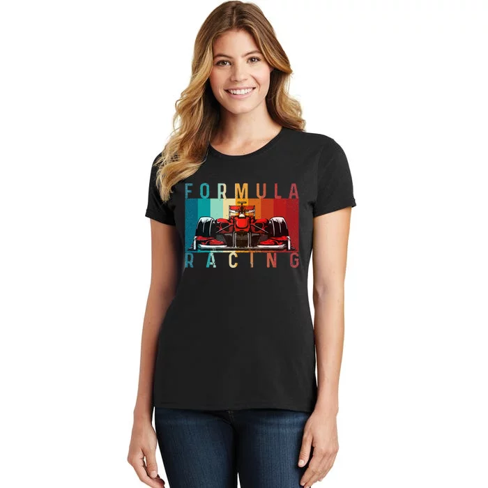 Retro Vintage Formula Racing Lovers Race Car Women's T-Shirt