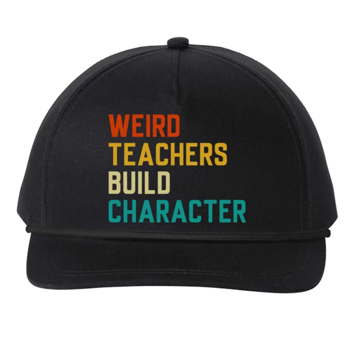 Retro Vintage Funny Sayings Weird Teachers Build Character Teacher Gift Snapback Five-Panel Rope Hat