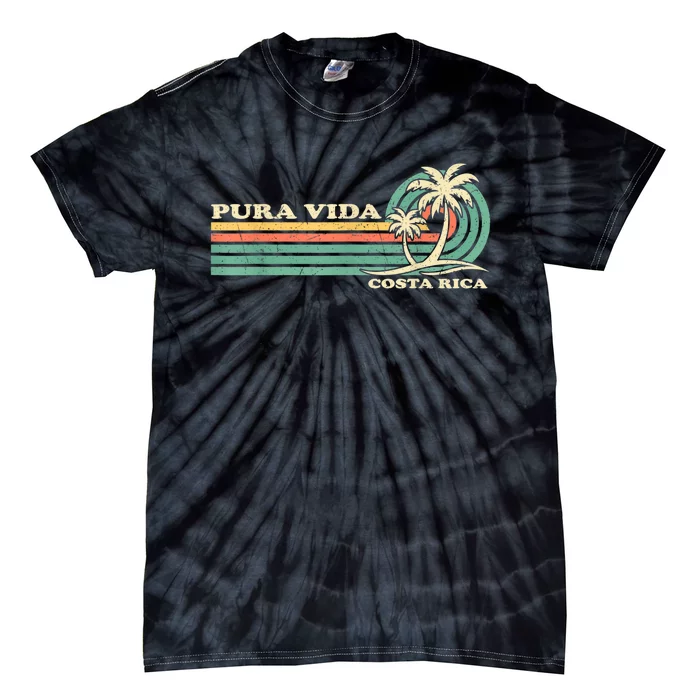 Retro Vintage Family Vacation Costa Rica Pura Vida Beach Tie-Dye T-Shirt