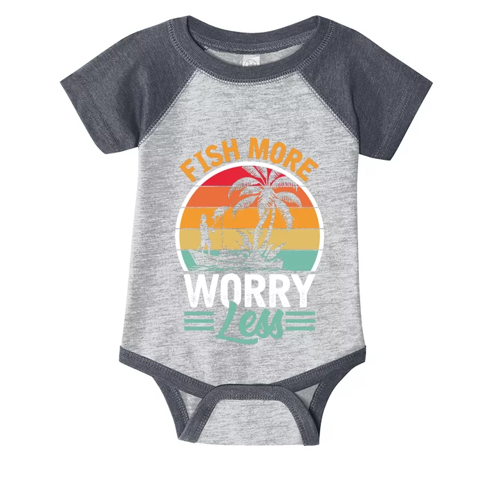 Retro Vintage Fishing Theme Print Infant Baby Jersey Bodysuit