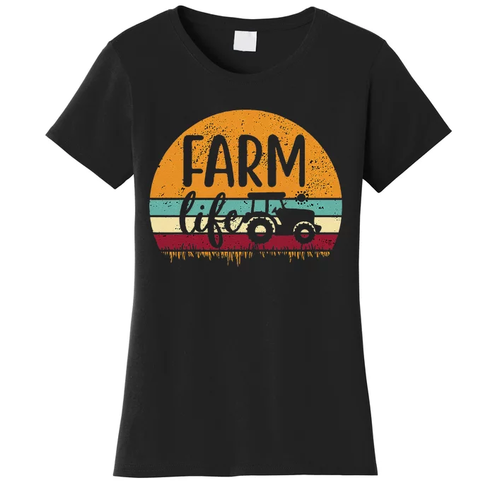 Retro Vintage Farm Life Farming Tractor Family Farmer Women's T-Shirt