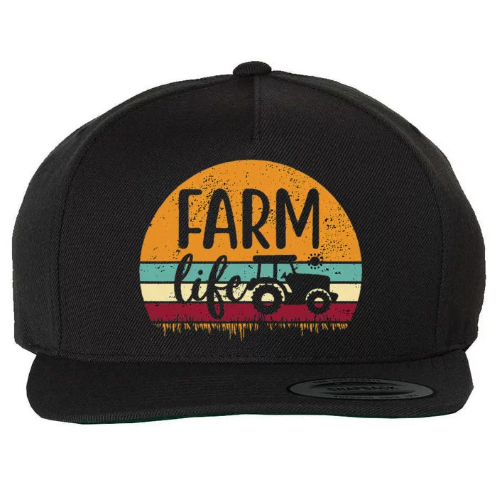 Retro Vintage Farm Life Farming Tractor Family Farmer Wool Snapback Cap