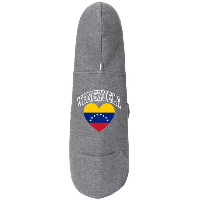 Retro Venezuela Flag Throwback Heart Gift Doggie 3-End Fleece Hoodie