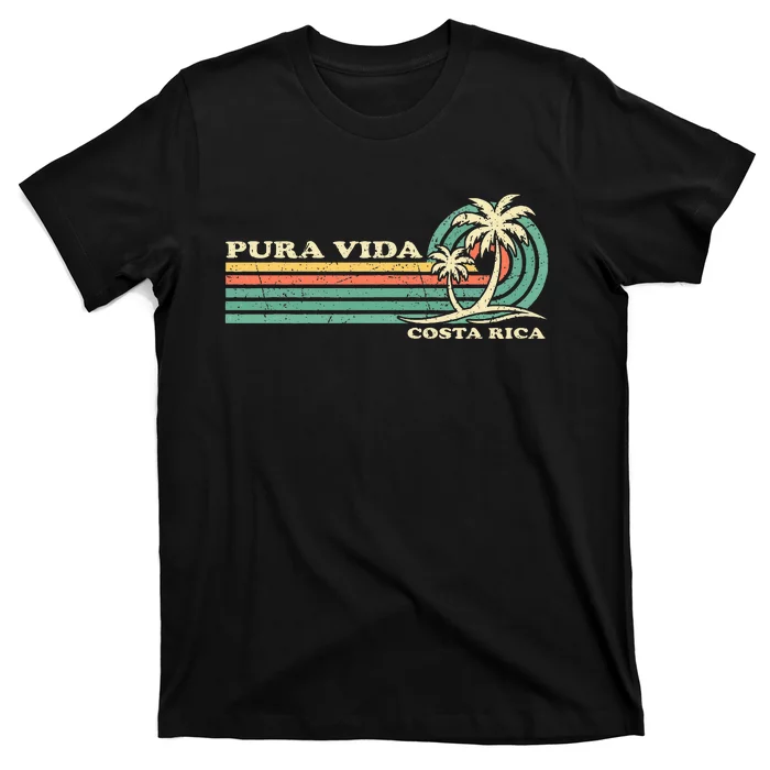 Retro Vintage Family Vacation Costa Rica Pura Vida Beach T-Shirt