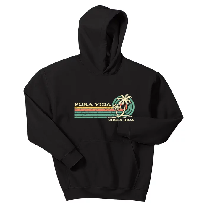 Retro Vintage Family Vacation Costa Rica Pura Vida Beach Kids Hoodie