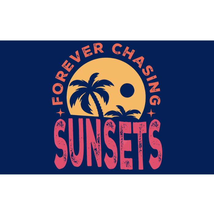 Retro Vintage Forever Chasing Sunsets Summer Vacation Outfit Bumper Sticker