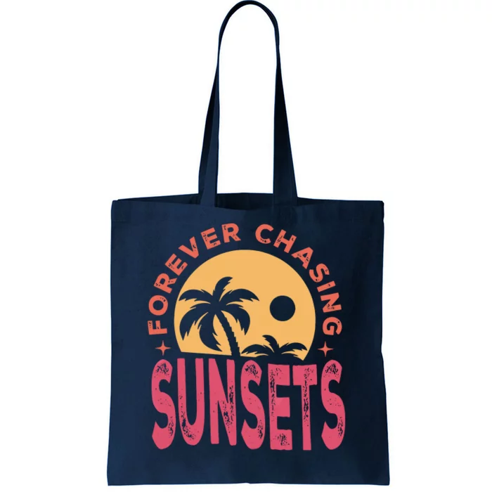 Retro Vintage Forever Chasing Sunsets Summer Vacation Outfit Tote Bag