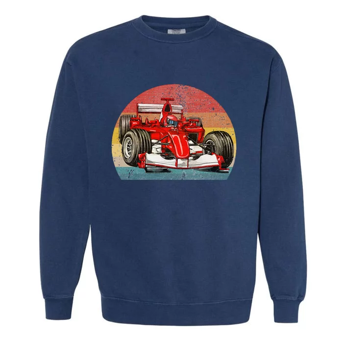 Retro Vintage Formula Racing Lovers Race Car Garment-Dyed Sweatshirt