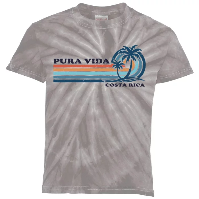 Retro Vintage Family Vacation Costa Rica Pura Vida Kids Tie-Dye T-Shirt