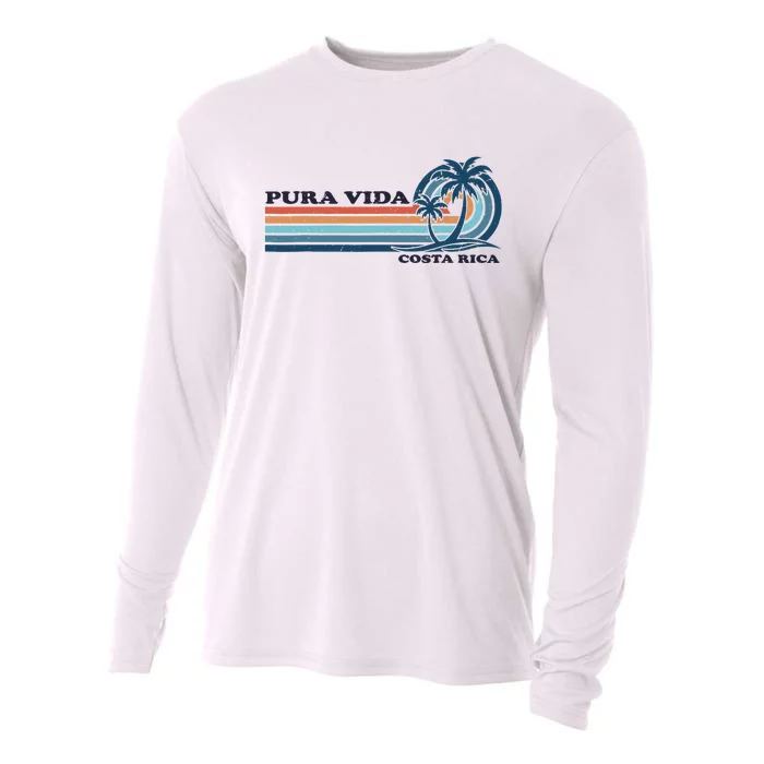 Retro Vintage Family Vacation Costa Rica Pura Vida Cooling Performance Long Sleeve Crew