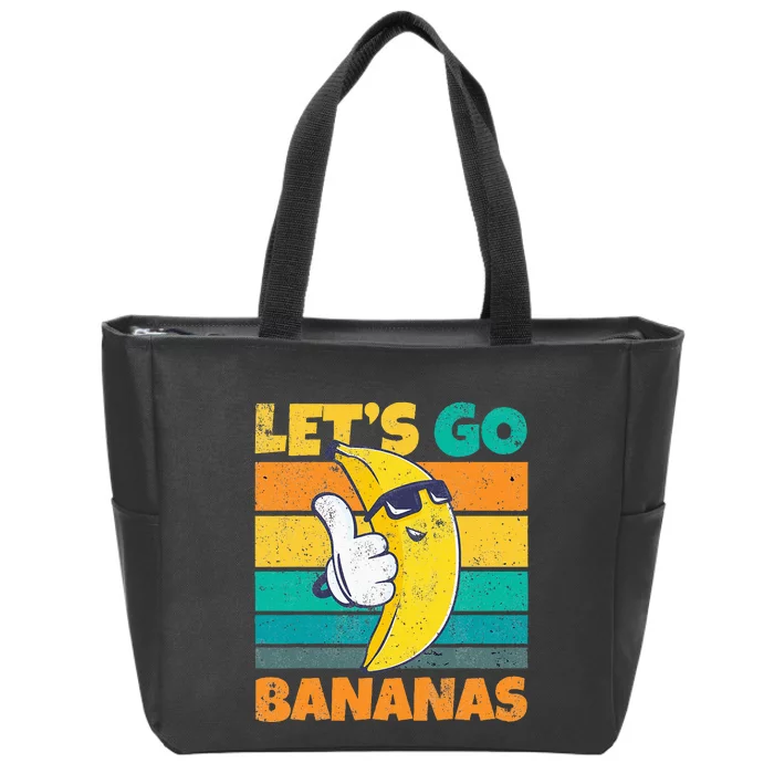 Retro Vintage Funny Banana Meme Let Go Banana Cool Bananas Zip Tote Bag