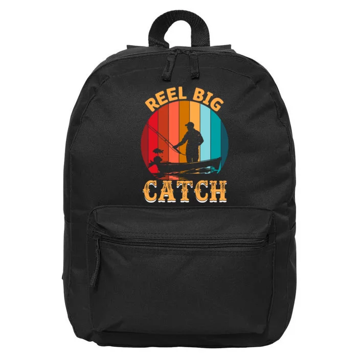 Retro Vintage Fishing Graphic 16 in Basic Backpack