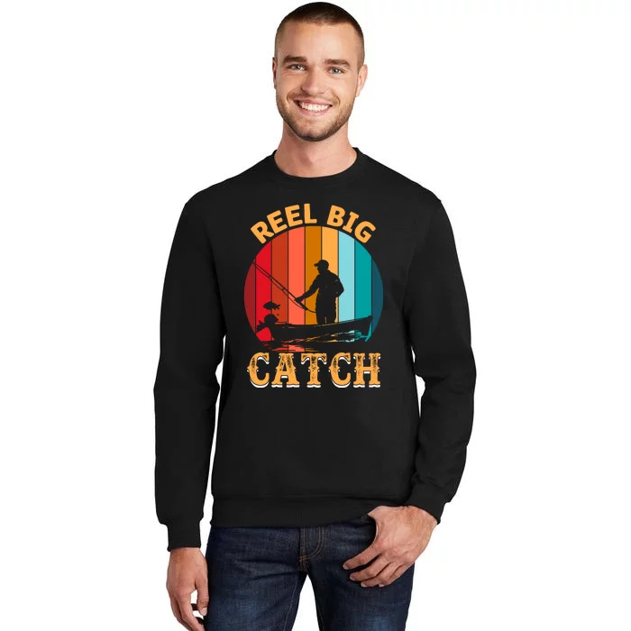 Retro Vintage Fishing Graphic Tall Sweatshirt