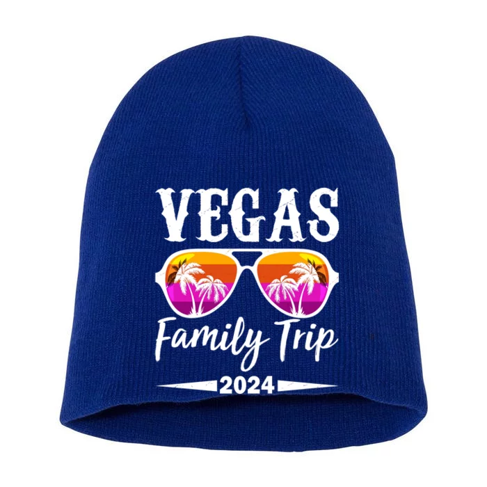 Retro Vegas Family Trip 2024 Short Acrylic Beanie