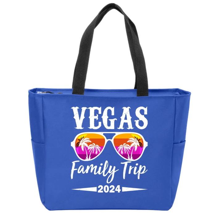 Retro Vegas Family Trip 2024 Zip Tote Bag