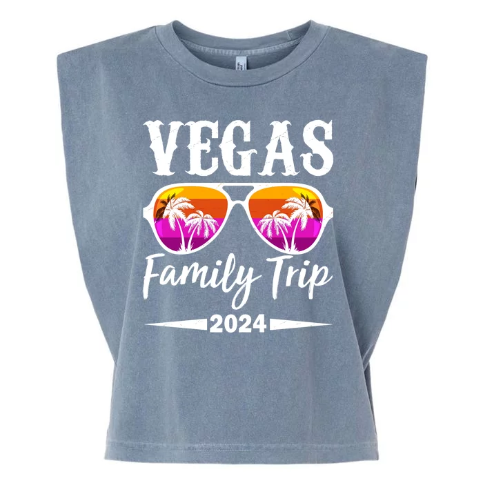 Retro Vegas Family Trip 2024 Garment-Dyed Women's Muscle Tee