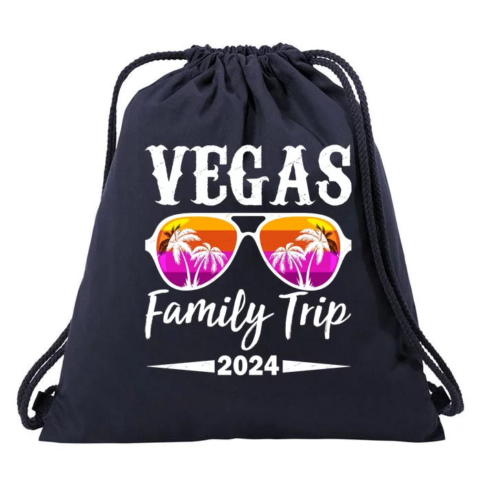 Retro Vegas Family Trip 2024 Drawstring Bag