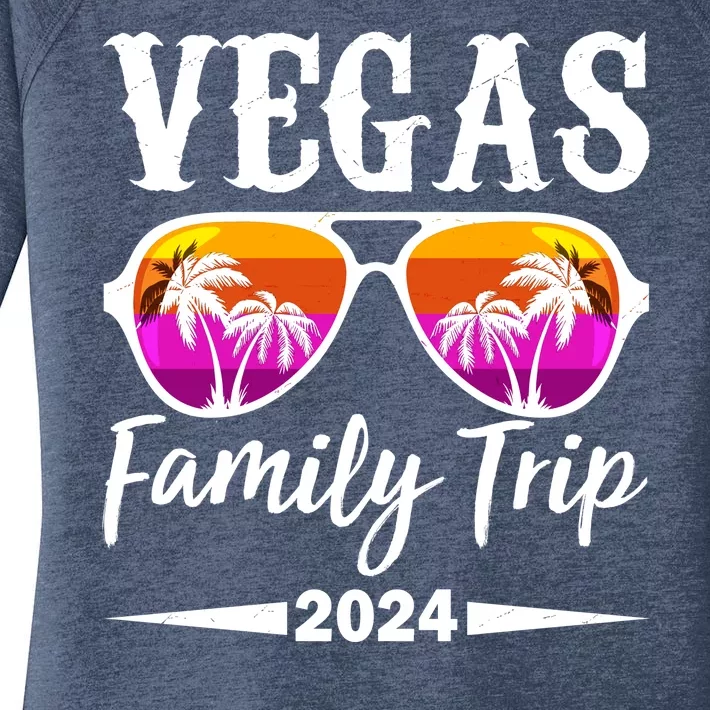 Retro Vegas Family Trip 2024 Women's Perfect Tri Tunic Long Sleeve Shirt