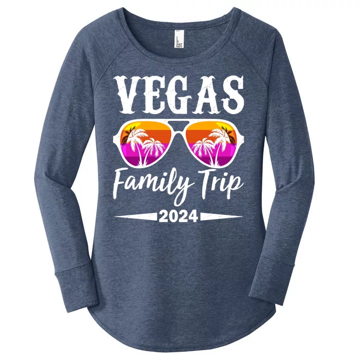 Retro Vegas Family Trip 2024 Women's Perfect Tri Tunic Long Sleeve Shirt