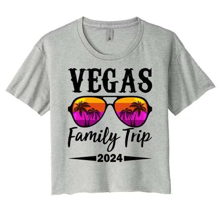 Retro Vegas Family Trip 2024 Women's Crop Top Tee