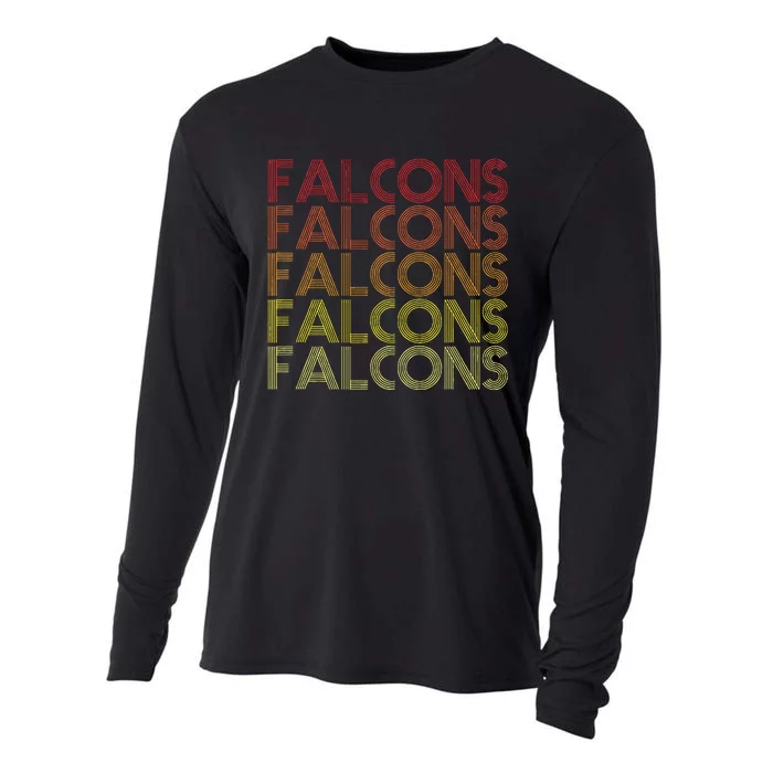 Retro Vintage Falcons Cooling Performance Long Sleeve Crew