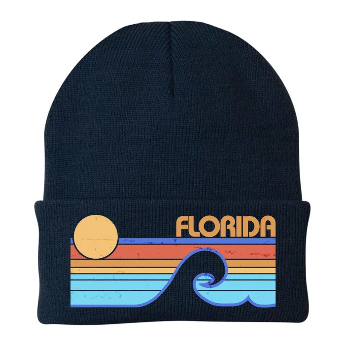 Retro Vintage Florida Sunset Wave Knit Cap Winter Beanie