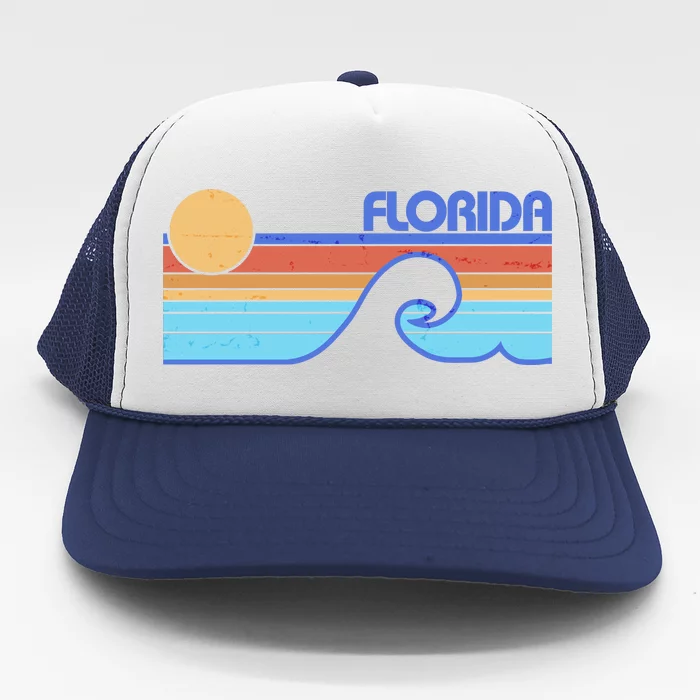 Retro Vintage Florida Sunset Wave Trucker Hat