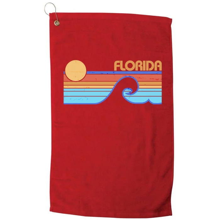 Retro Vintage Florida Sunset Wave Platinum Collection Golf Towel