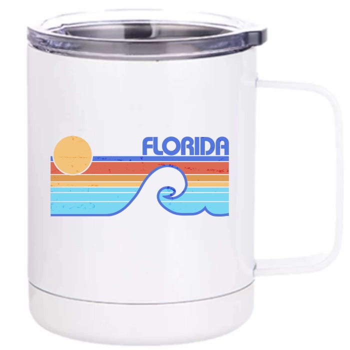 Retro Vintage Florida Sunset Wave Front & Back 12oz Stainless Steel Tumbler Cup