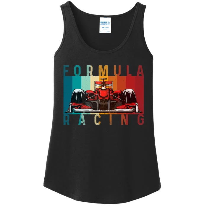 Retro Vintage Formula Racing Lovers Race Car Fan Ladies Essential Tank