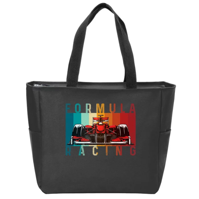 Retro Vintage Formula Racing Lovers Race Car Fan Zip Tote Bag