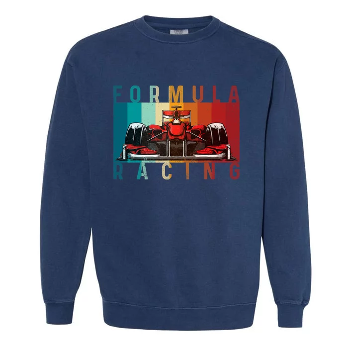 Retro Vintage Formula Racing Lovers Race Car Fan Garment-Dyed Sweatshirt