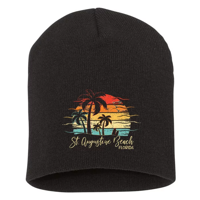 Retro Vintage Florida St. Augustine Beach Short Acrylic Beanie